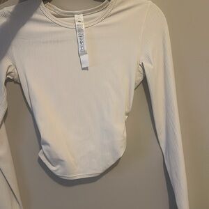 Lululemon Athletica White Long Sleeve Ribbed Top